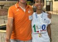 Il tecnico Antonello Aliberti con Elisa De Simone ATLETICA SAVOCA