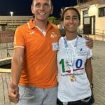 Il tecnico Antonello Aliberti con Elisa De Simone ATLETICA SAVOCA