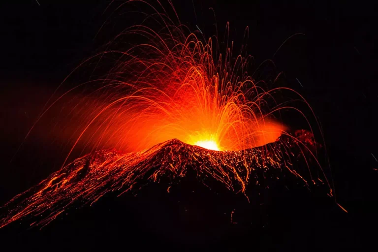 Mount Etna volcano erupting