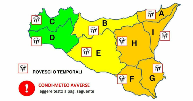 La Sicilia nella morsa del ciclone Jolinda: è allerta arancione, scuole chiuse in diversi comuni jonici allerta arancione